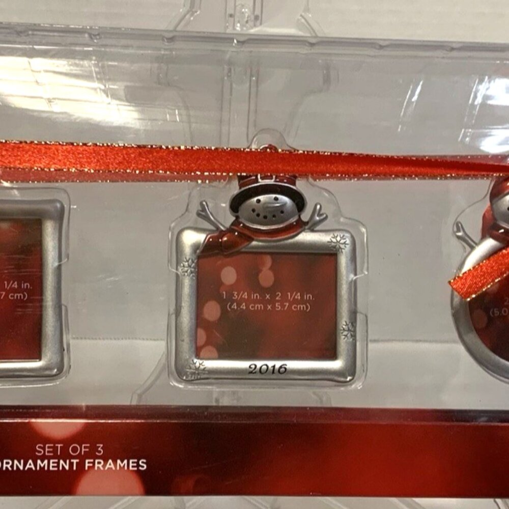 St Nicholas Snowmen Ornament Frames Set of 3, Dated 2016